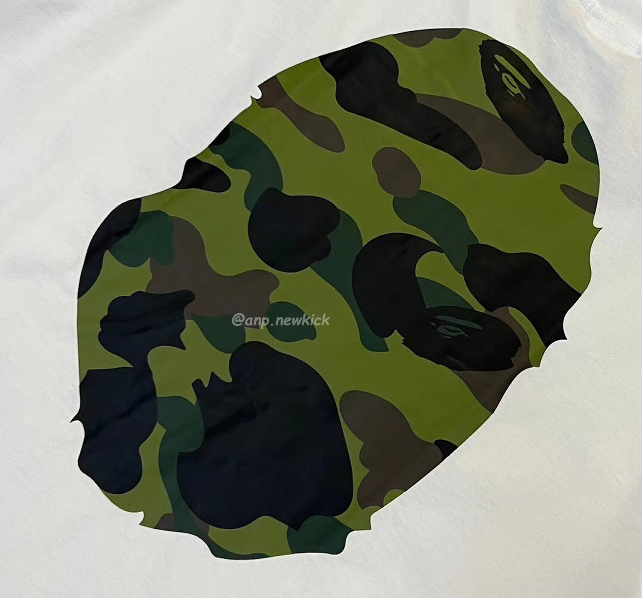 Bape Color Camo Big Ape Head Tee White Black White Green (19) - newkick.cc